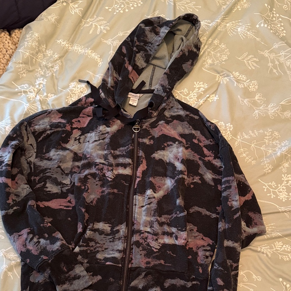 Athleta Abstract Patterned Hooded Jacket purple, … - image 3
